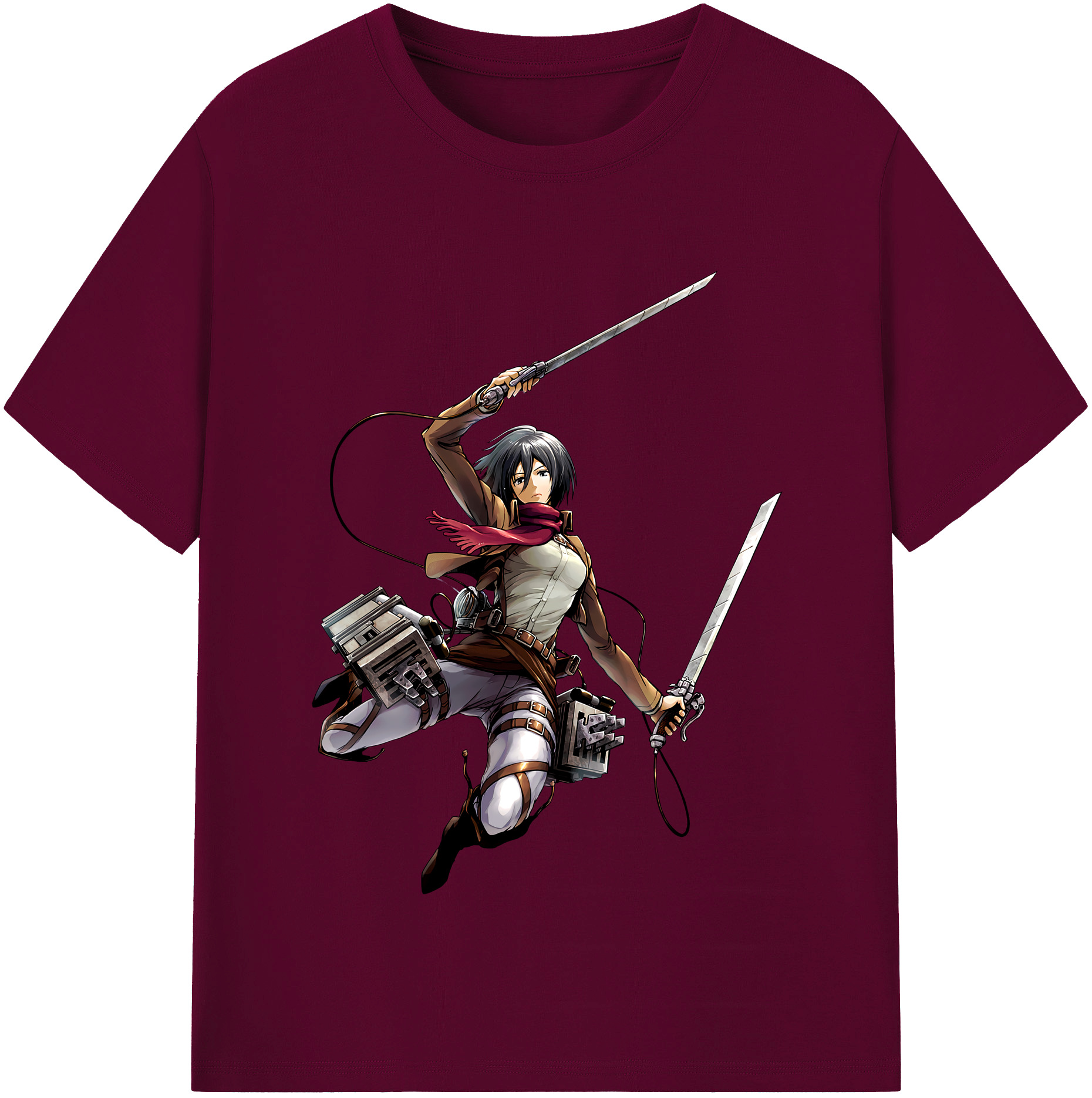 （画像用） 進撃の巨人 ミカサ·アッカーマン Attack on Titan Mikasa Ackerman レディースカジュアルプリントTシャツ（綿100％）